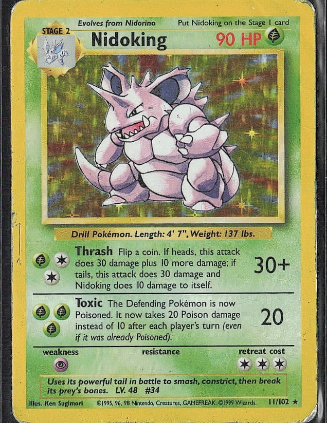 Holo Rare Base Set Nidoking (1 of 2)