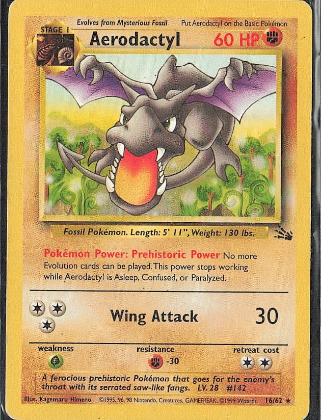 Rare Fossil Aerodactyl (16): Please review all photos before bidding. If you would like any additional information or additional photos please feel free to send me a text and I will do my best to respond within 24 hours. Best of
