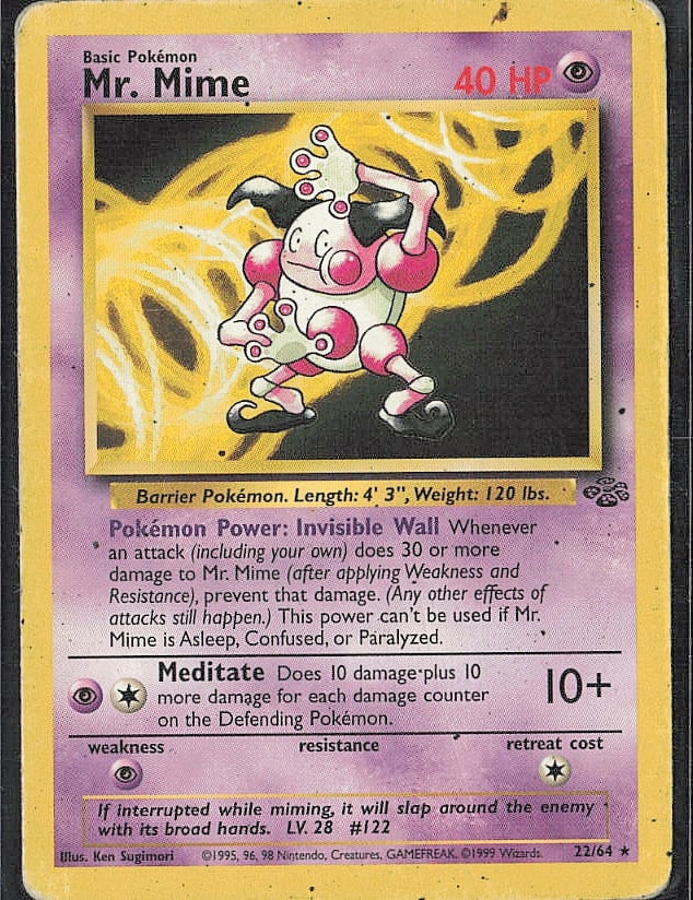 Rare Jungle Mr. Mime (22): Please review all photos before bidding. If you would like any additional information or additional photos please feel free to send me a text and I will do my best to respond within 24 hours. Best of 
