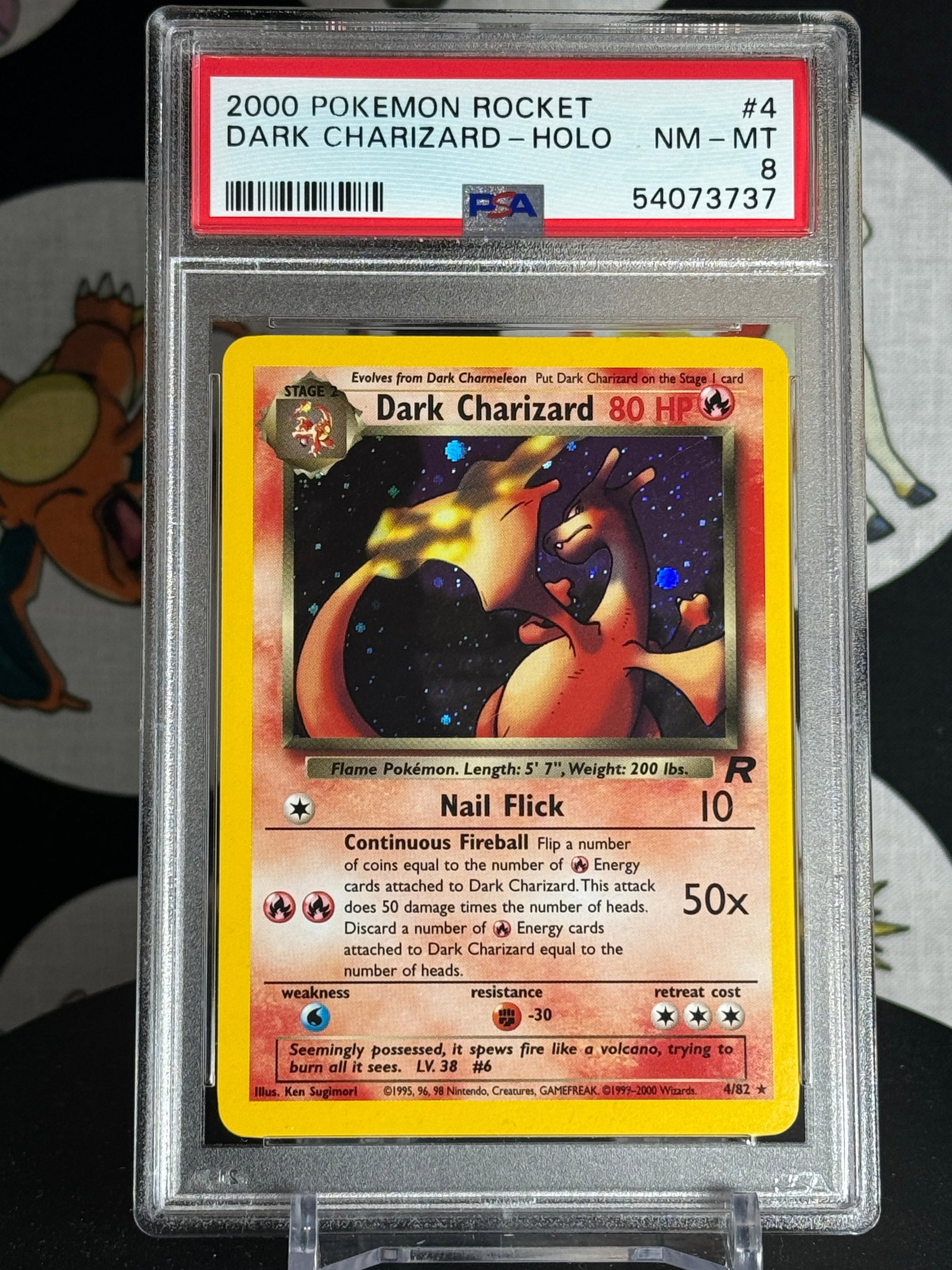 PSA 8 2000 POKEMON ROCKET DARK CHARIZARD - HOLO (1 of 2)