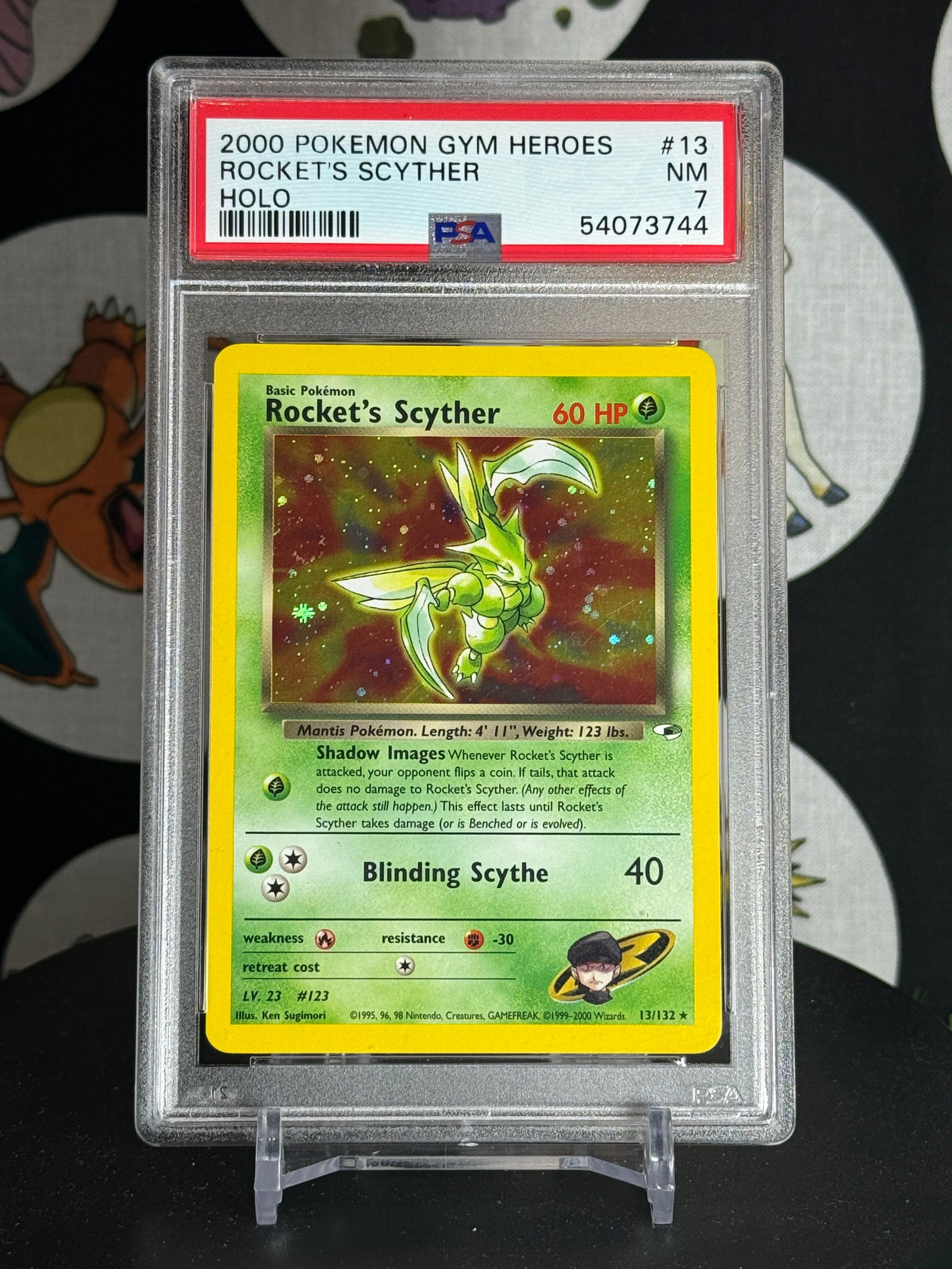 PSA 7 2000 POKEMON GYM HEROES ROCKET'S SCYTHER HOLO (1 of 2)