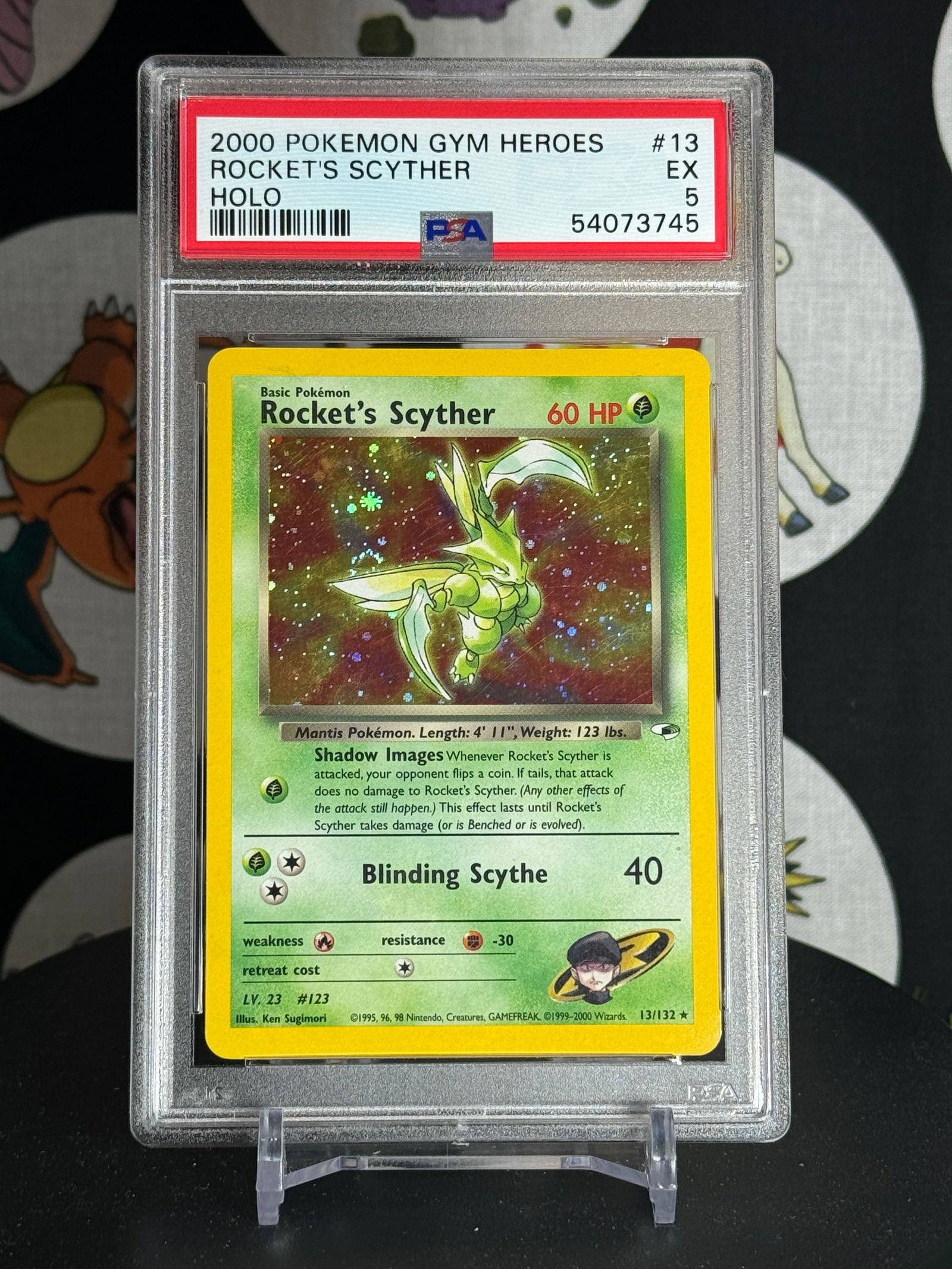 PSA 5 2000 POKEMON GYM HEROES ROCKET'S SCYTHER HOLO (1 of 2)