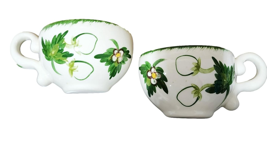 3 Teacup shaped Wall Pockets Featuring Vines and Dogwood Flower. (1 of 3)