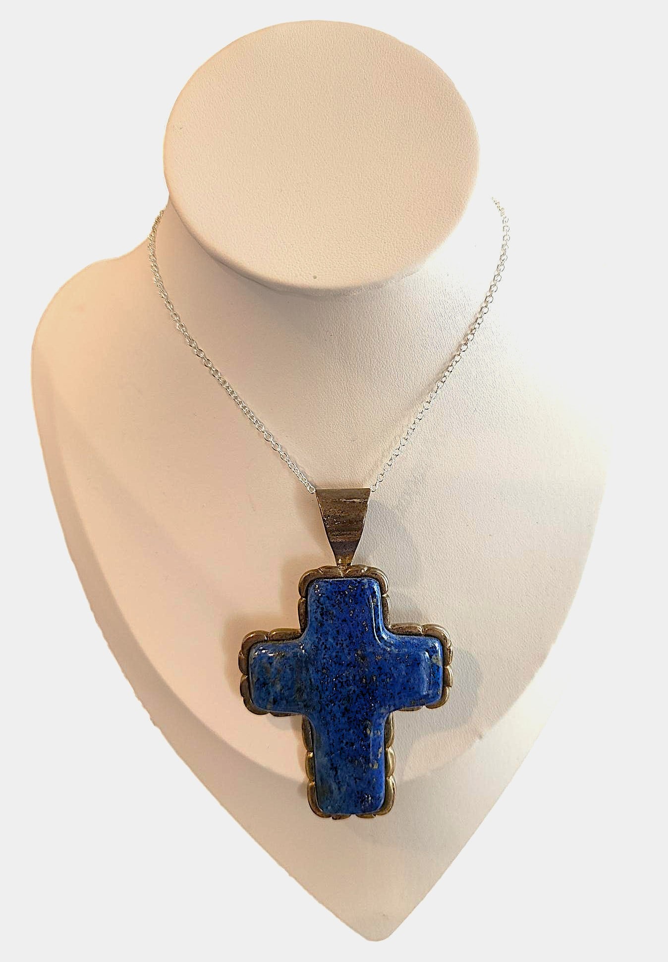 Jay King Desert Rose Trading Sterling Silver Cross Pendant with Lapis Lazuli stone. NO RESERVE (1 of 2)