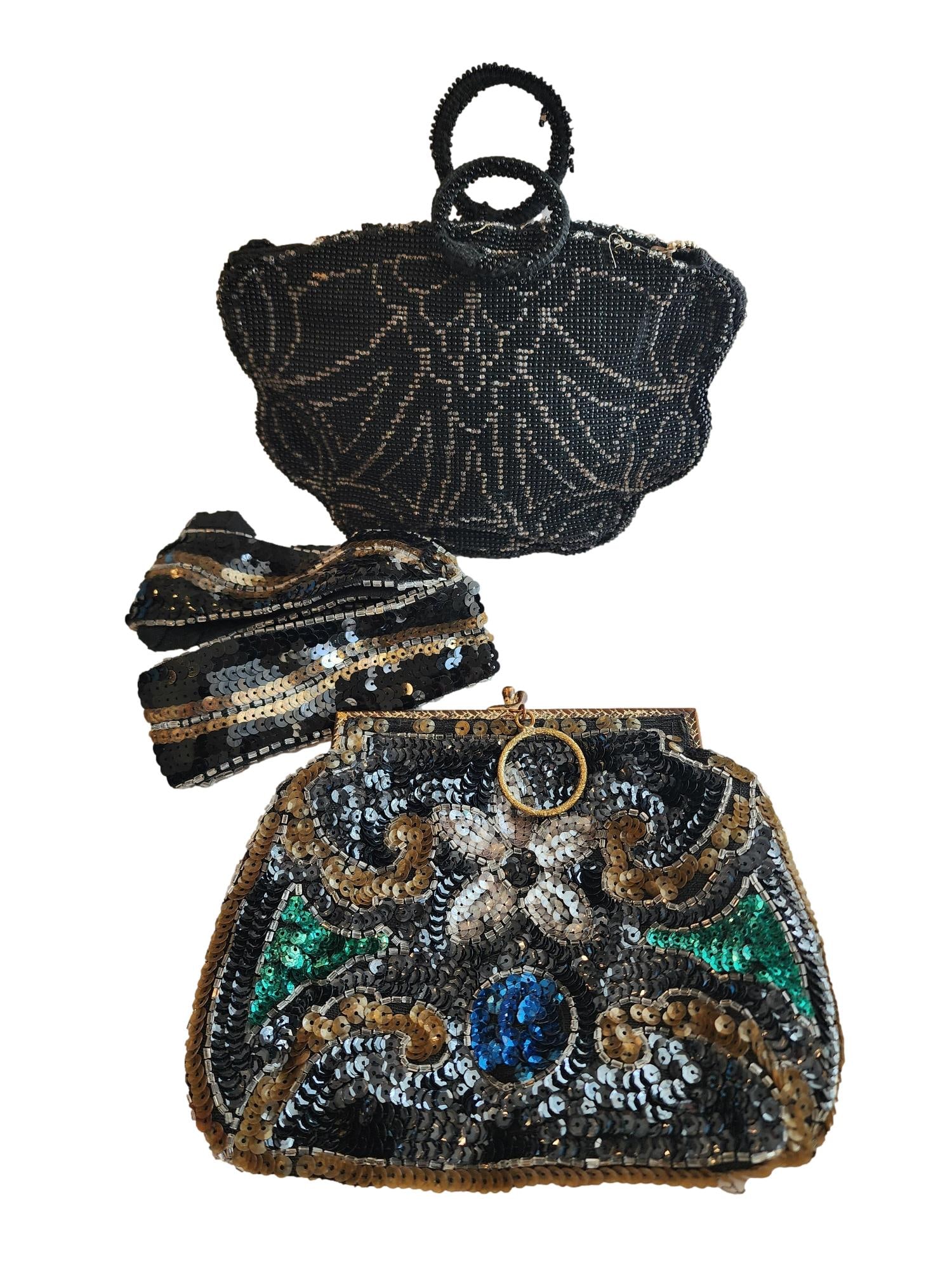 2 Vintage Evening Bags. One Beaded and one Sequin Designs. The Sequin Bag was made in France. No (1 of 4)