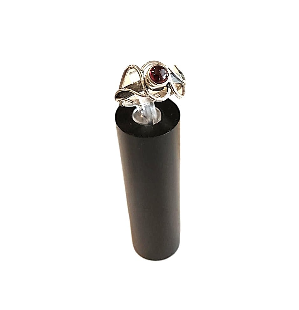 Sterling Silver Ring with Garnet Cabochon: Size 7. Confirmed genuine stone and rin size double checked and confirmed.