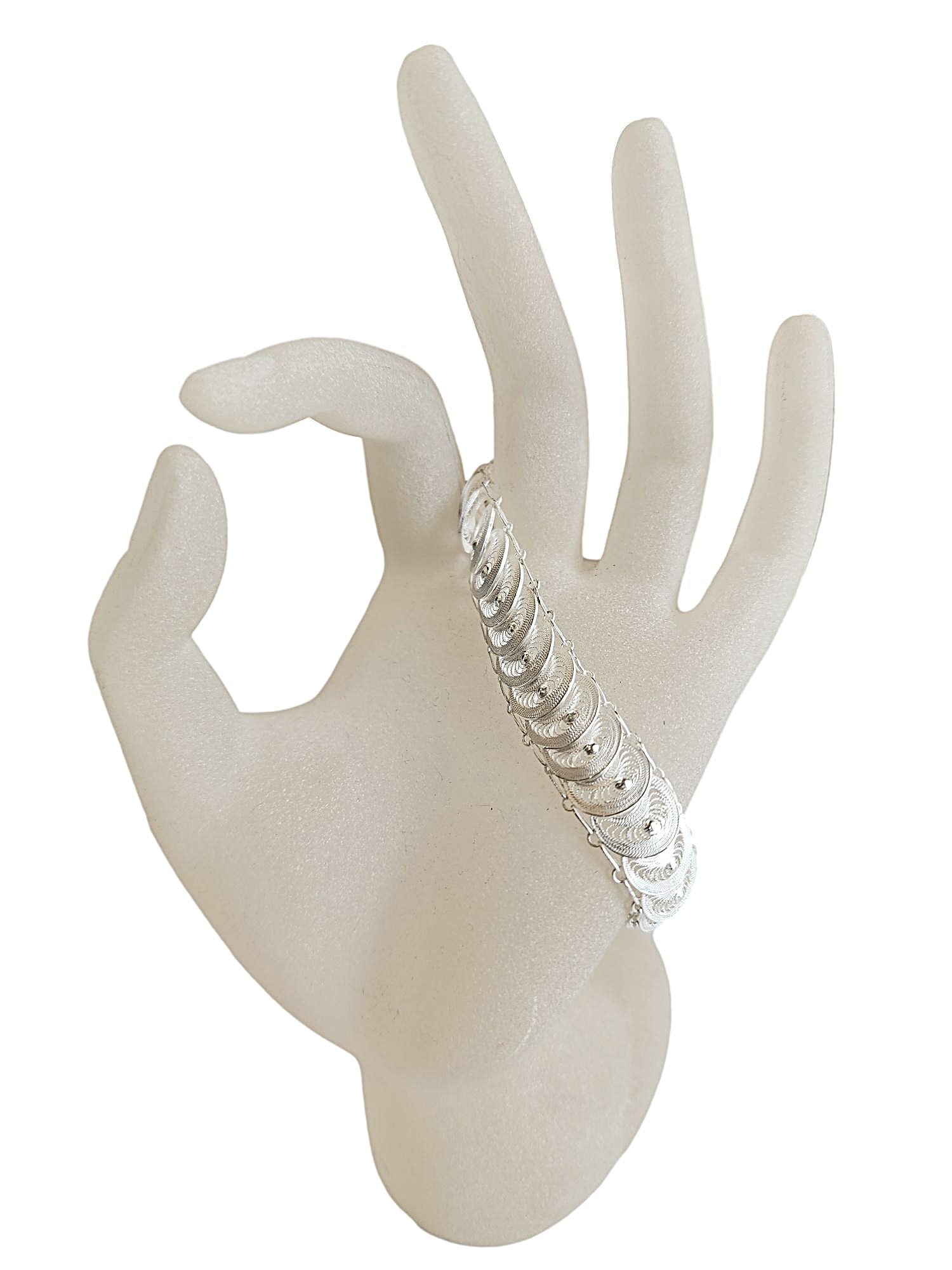 Filigree Sterling Silver Bracelet - 7" - 8.8 gms. (1 of 3)