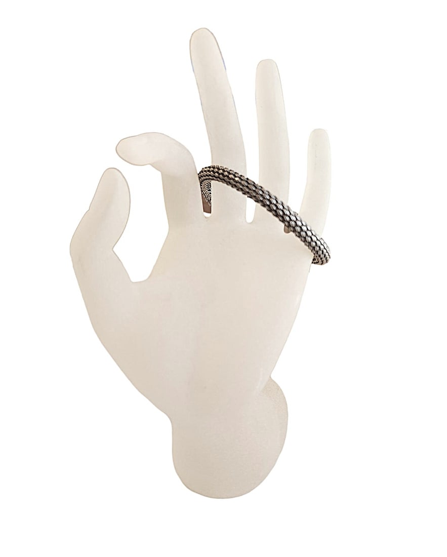 Sterling Silver Cuff Bracelet with Braided Pattern. 22.8 gms. (1 of 2)