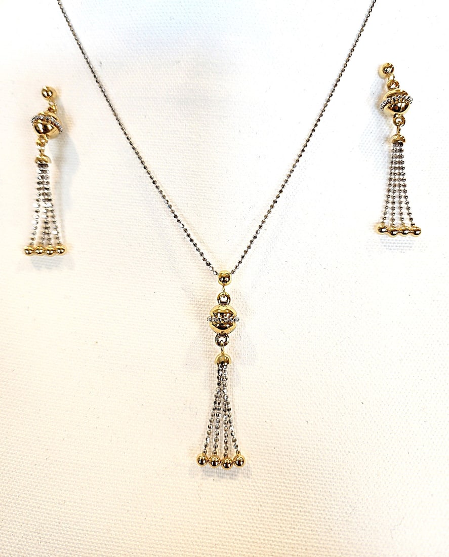 Vintage Necklace and Earring Set - made in Turkey - 18" (1 of 3)