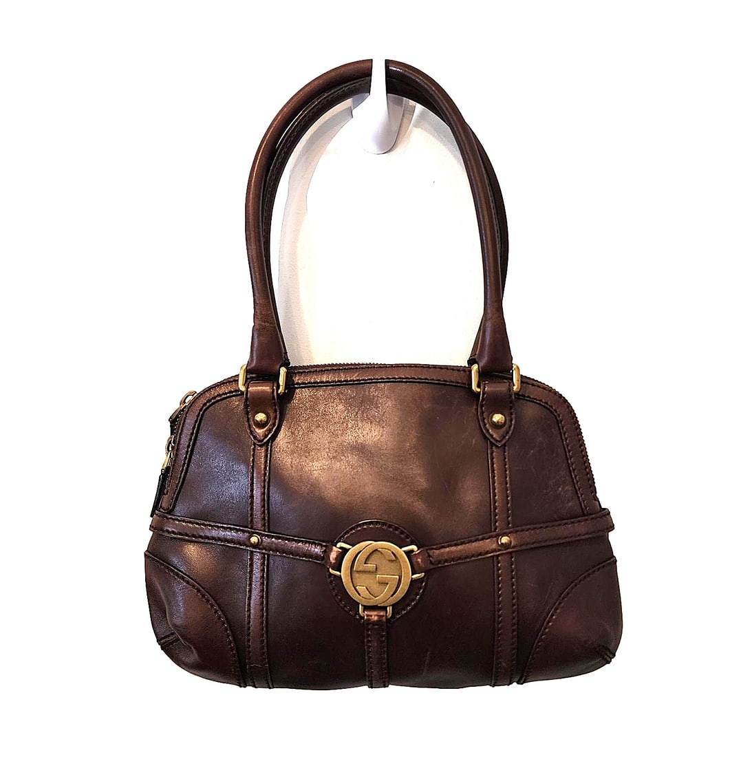 Brown Leather Vintage Gucci Reins Hobo Handbag (1 of 9)