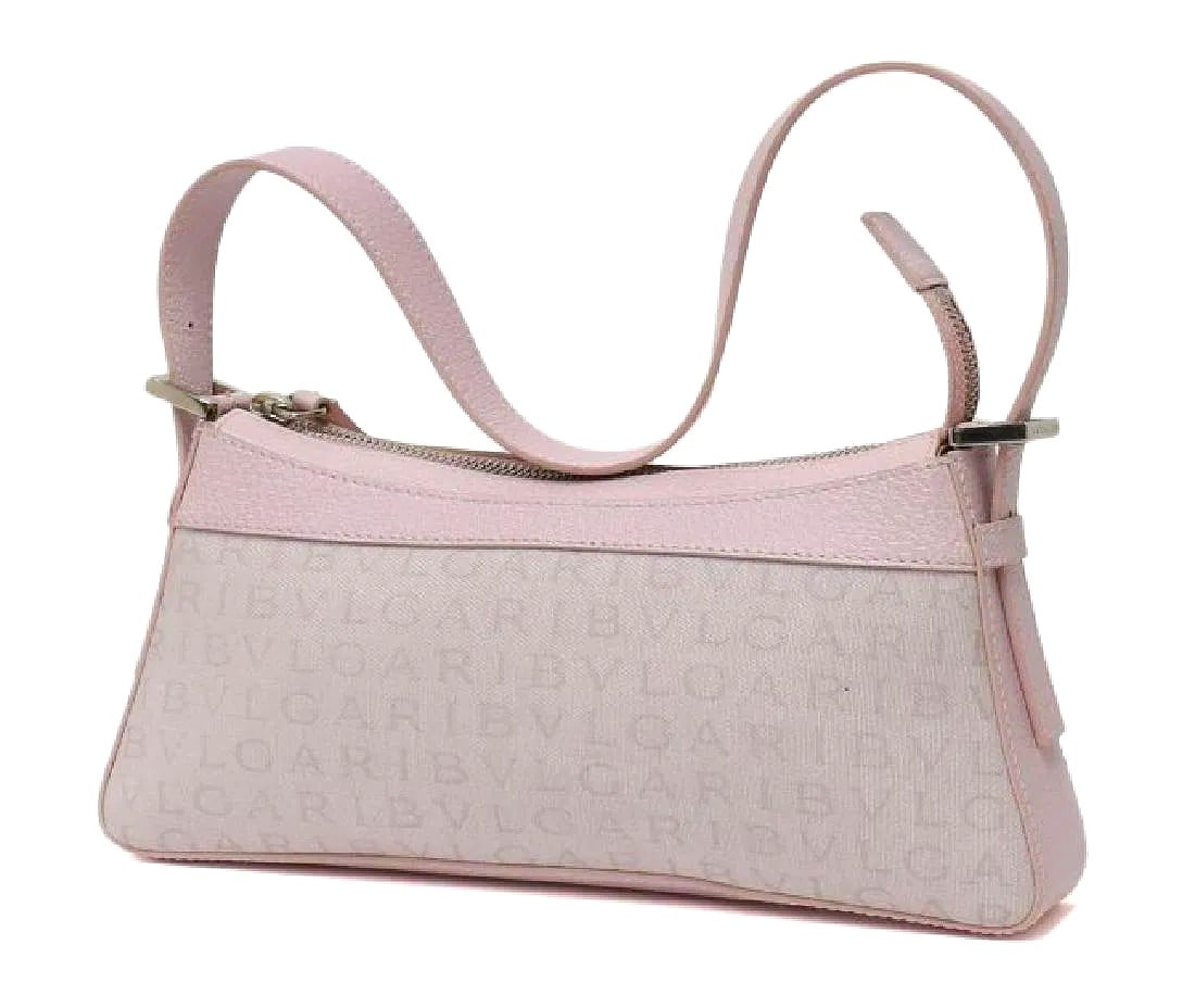 Pink Vintage Bulgari Canvas and Leather Handbag - COA (1 of 4)