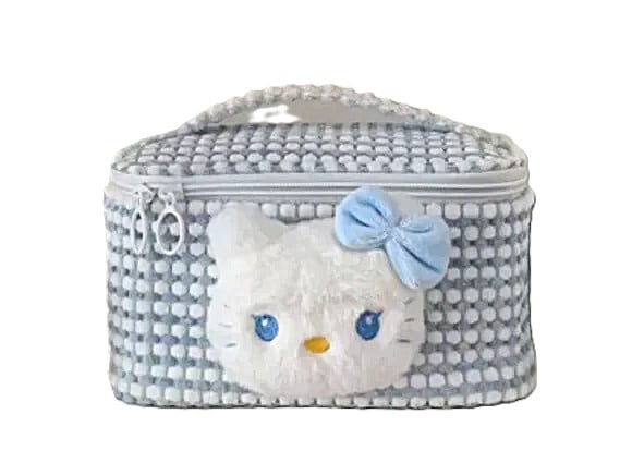 Hello Kitty Blue Checkered Makeup Bag – Travel Cosmetic Organizer - New (1 of 2)