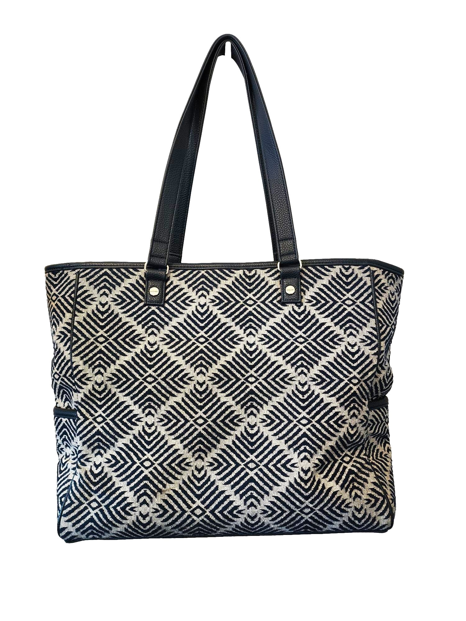 New w/out tags Thirty One Large Blue Canvas Tote (1 of 7)