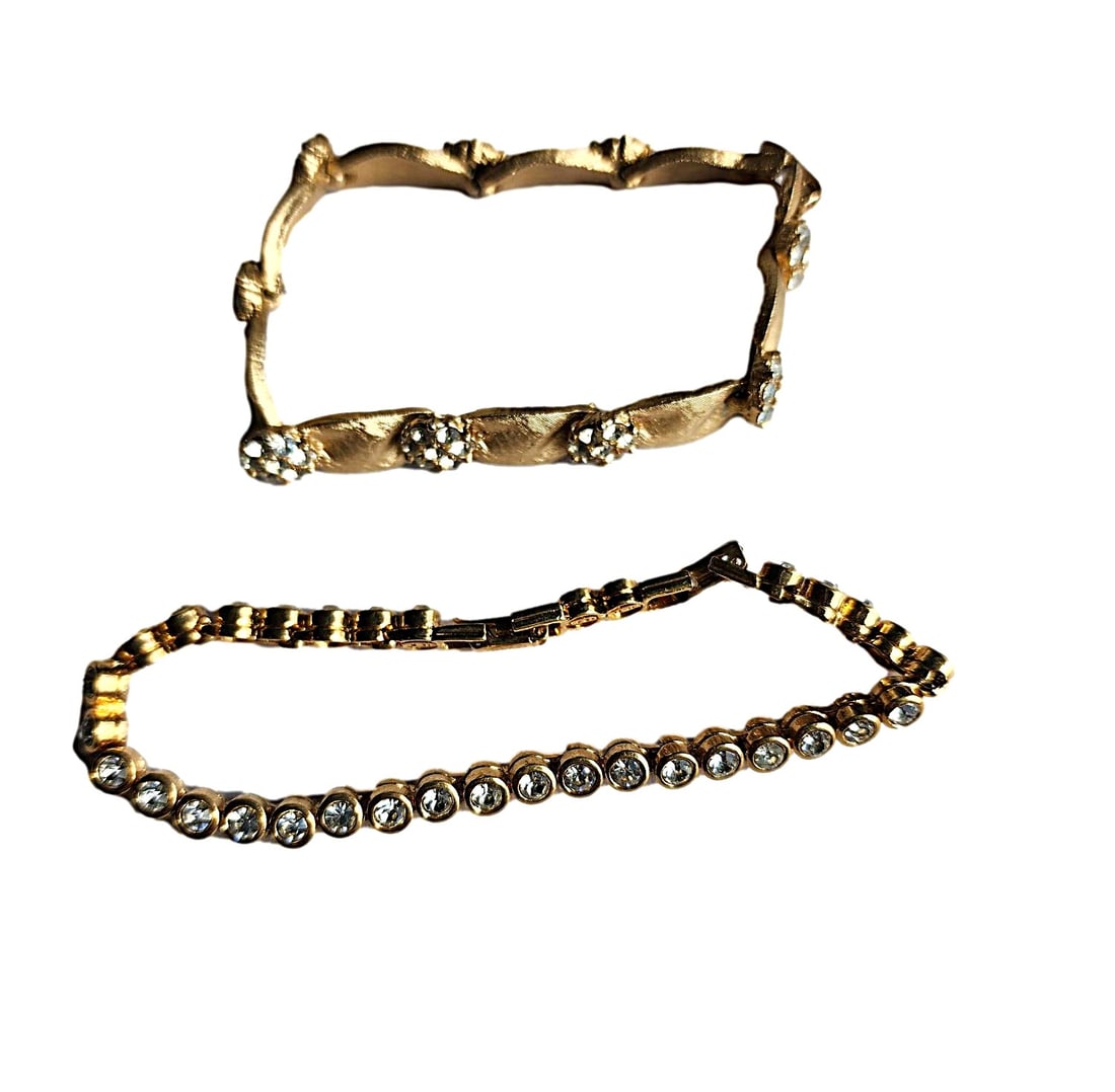 2 Fashion Bracelets - one Ribbon and crystal design and one Tennis Bracelet. (1 of 3)