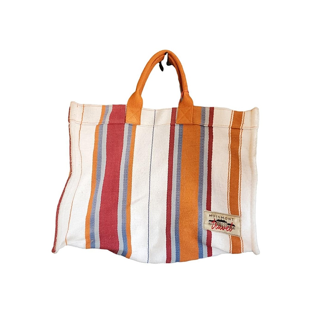 New Moismont Cabas Seven Stripe Beach/Travel Bag Terracotta (1 of 9)