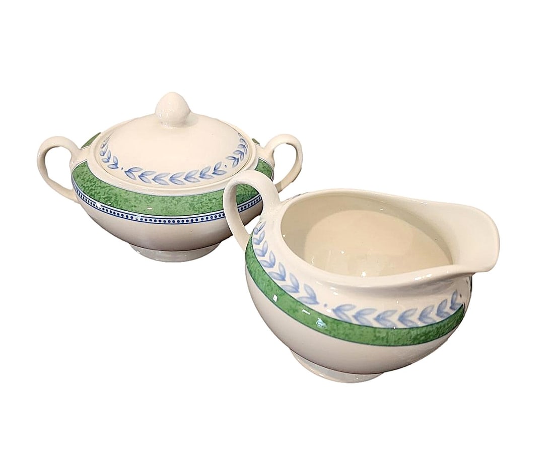 Jardiniere Green Pattern - Johnson Brothers Sugar and Creamer set (1 of 5)