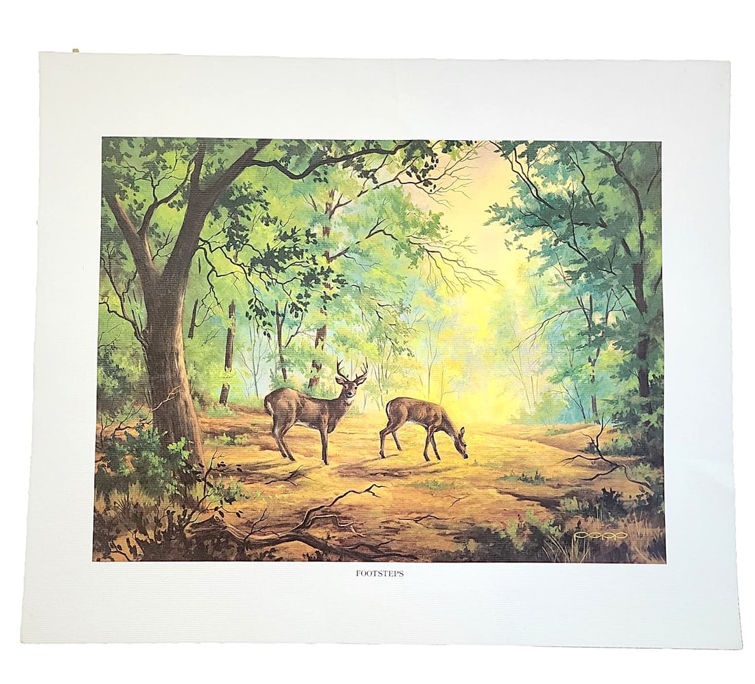 "Footsteps" - Print Art by POPP featuring Deer in the the woods (1 of 3)