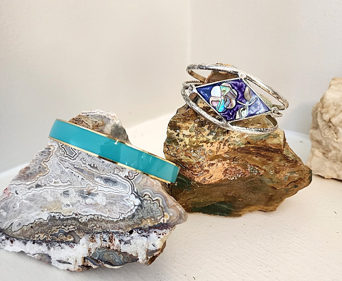 2 Vintage Bracelets - one marked 'Dive In' and the other is marked also, but hard to read. (1 of 4)
