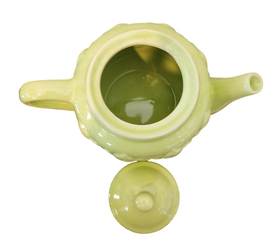 Small Ceramic Green Teapot - maker unknown. - 2