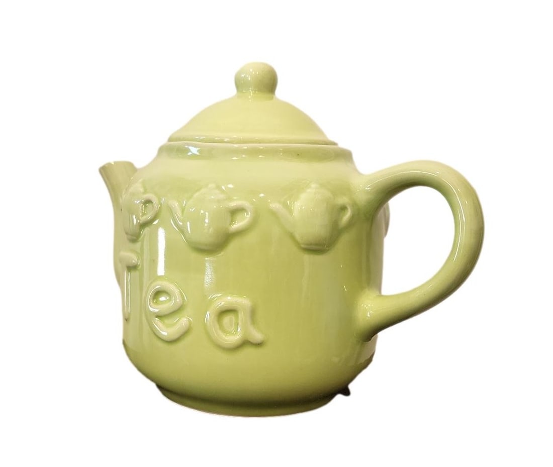 Small Ceramic Green Teapot - maker unknown. - 3