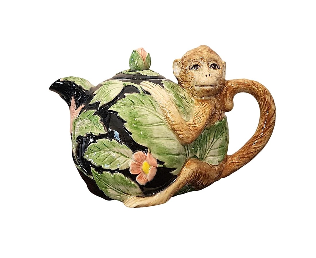 Vintage Fitz and Floyd Monkey Teapot - 1986 (1 of 4)