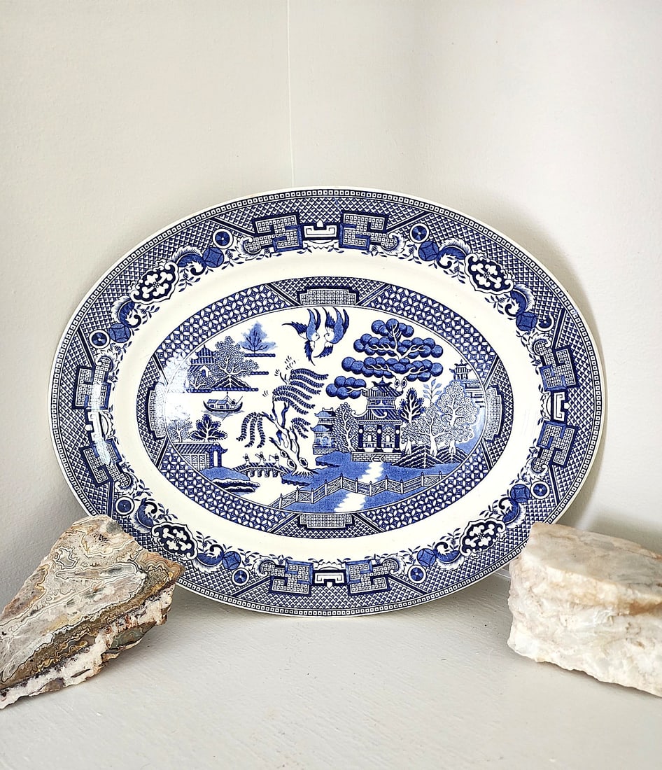 Swinnertons Staffordshire, England "Old Willow" Serving Platter (1 of 5)