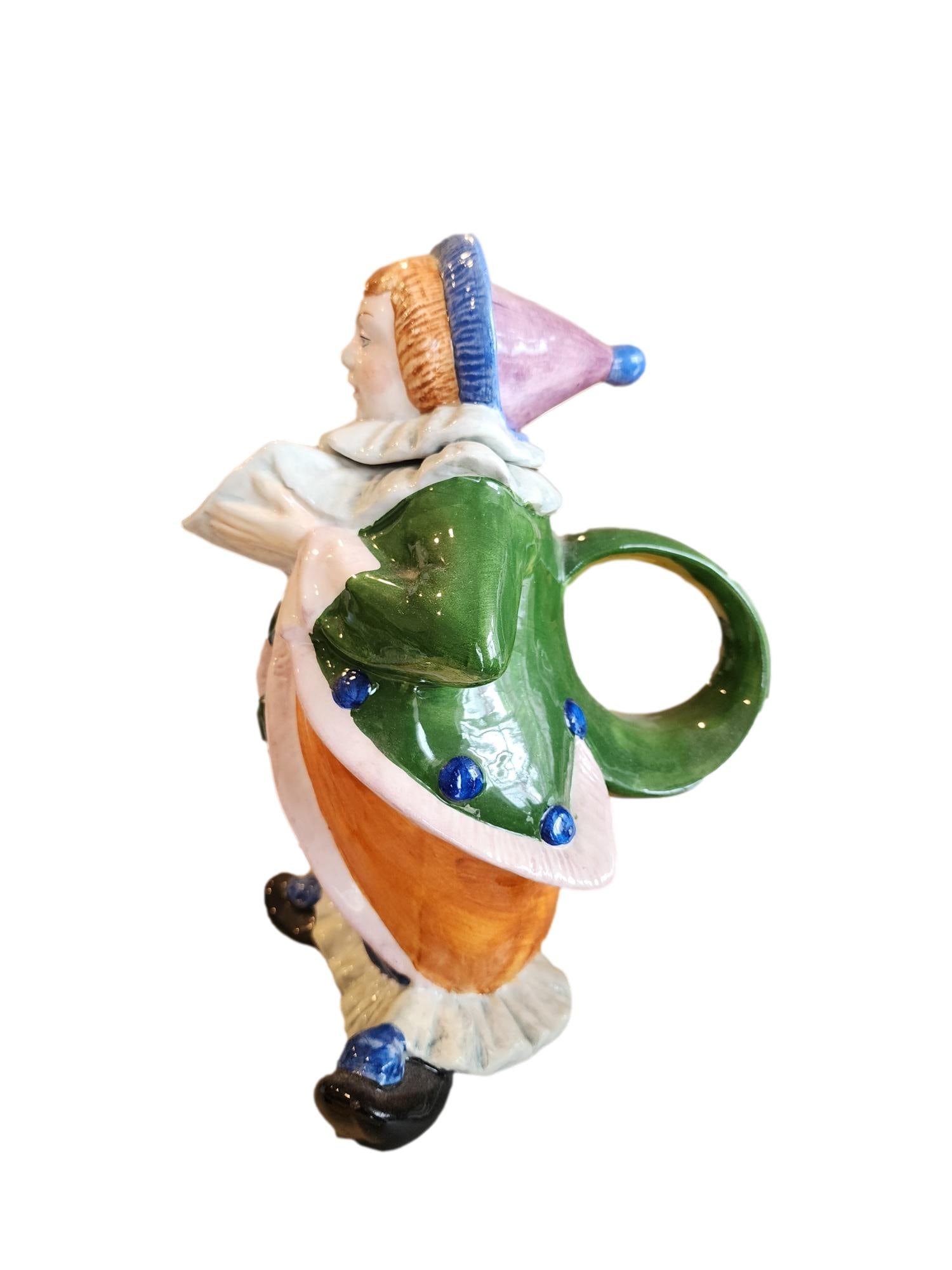 Vintage Vietri Harlequin Clown Teapot - Carnavale Collection. Italy (1 of 6)