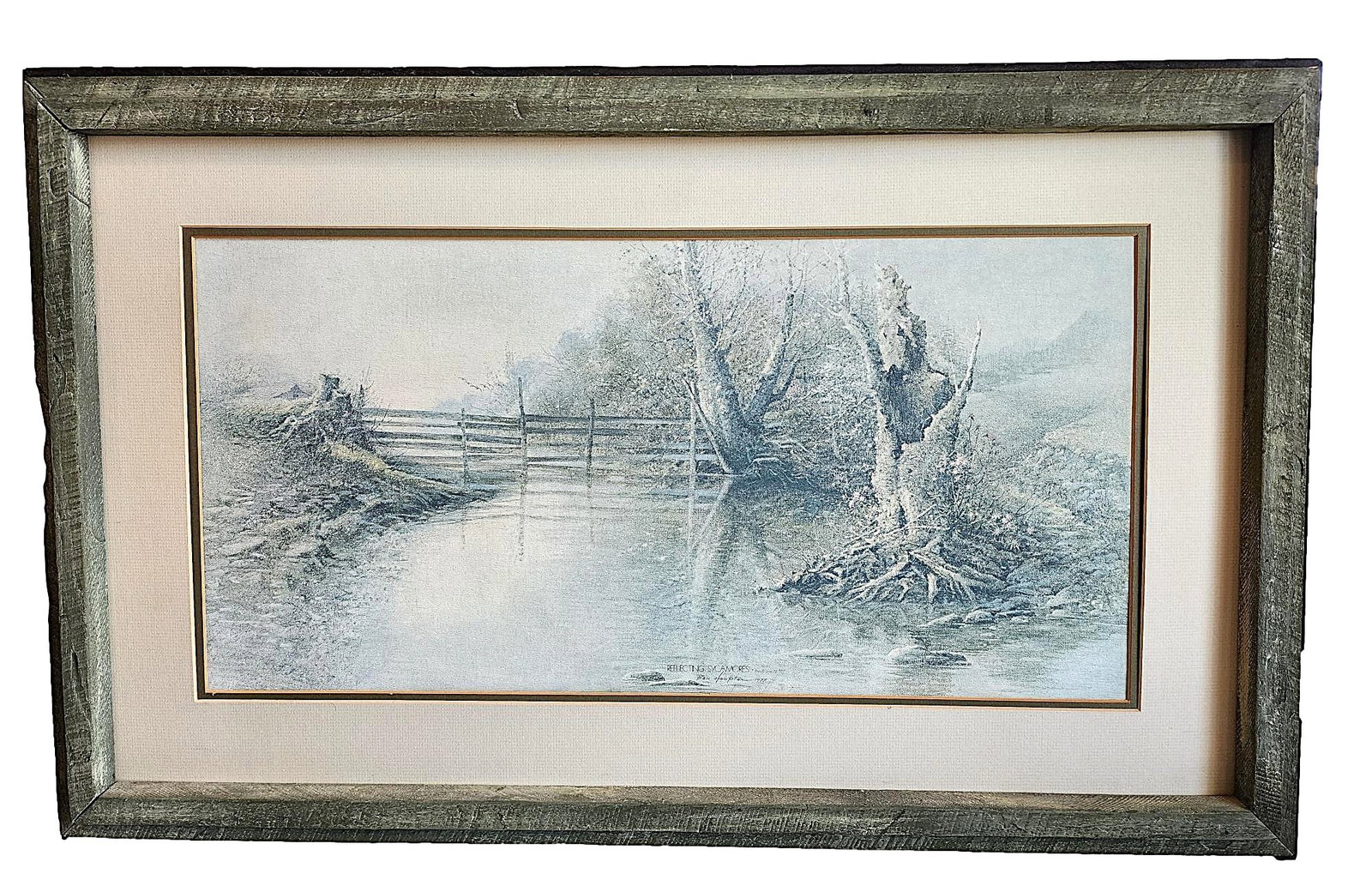 'Reflecting Sycamores" by Ben Hampton - Plate II/Series IV - c. 1971 or 1977 (1 of 4)