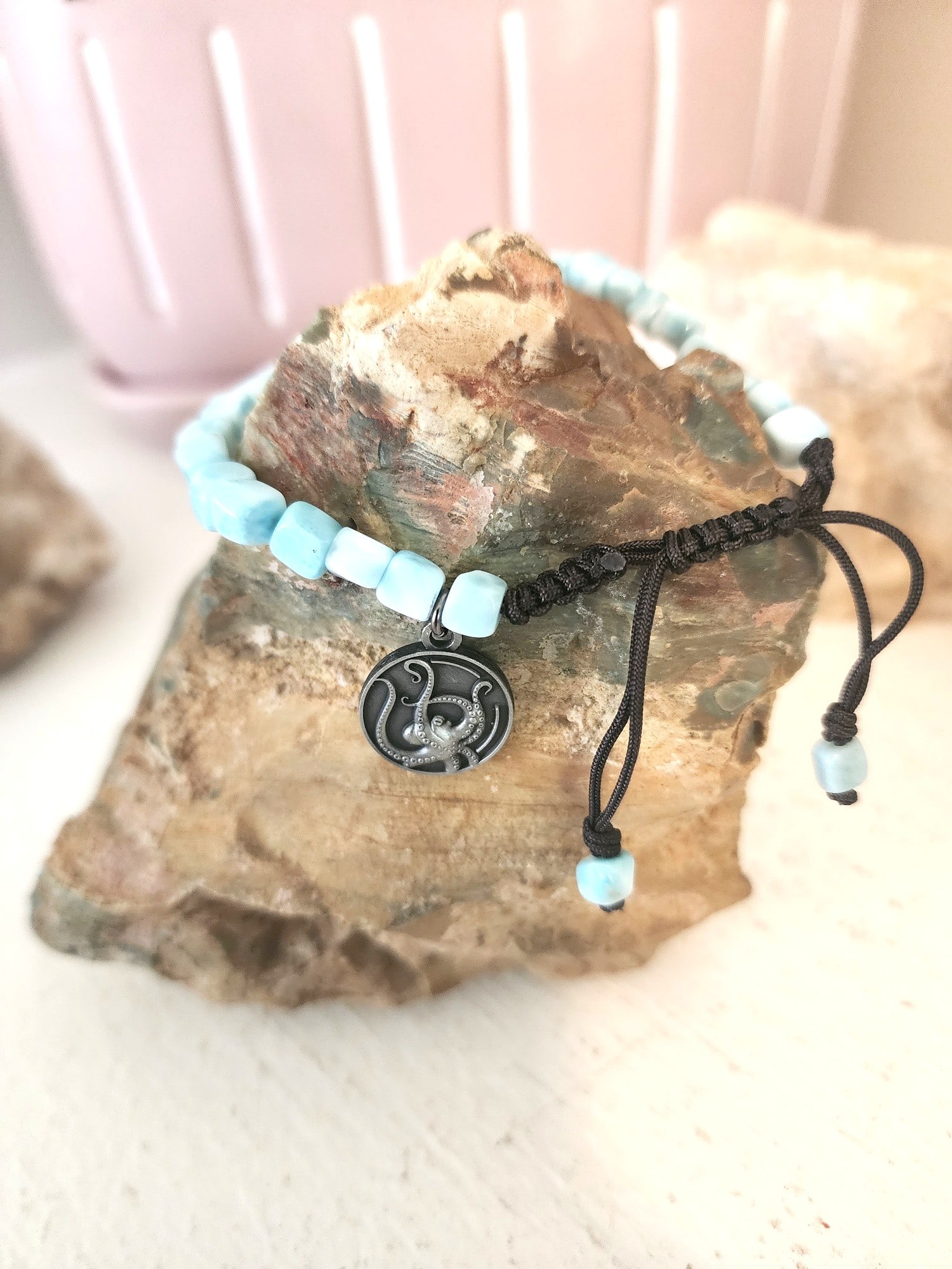 Larimar Beaded Bracelet by Marahlago - New with Octopus Charm (1 of 3)