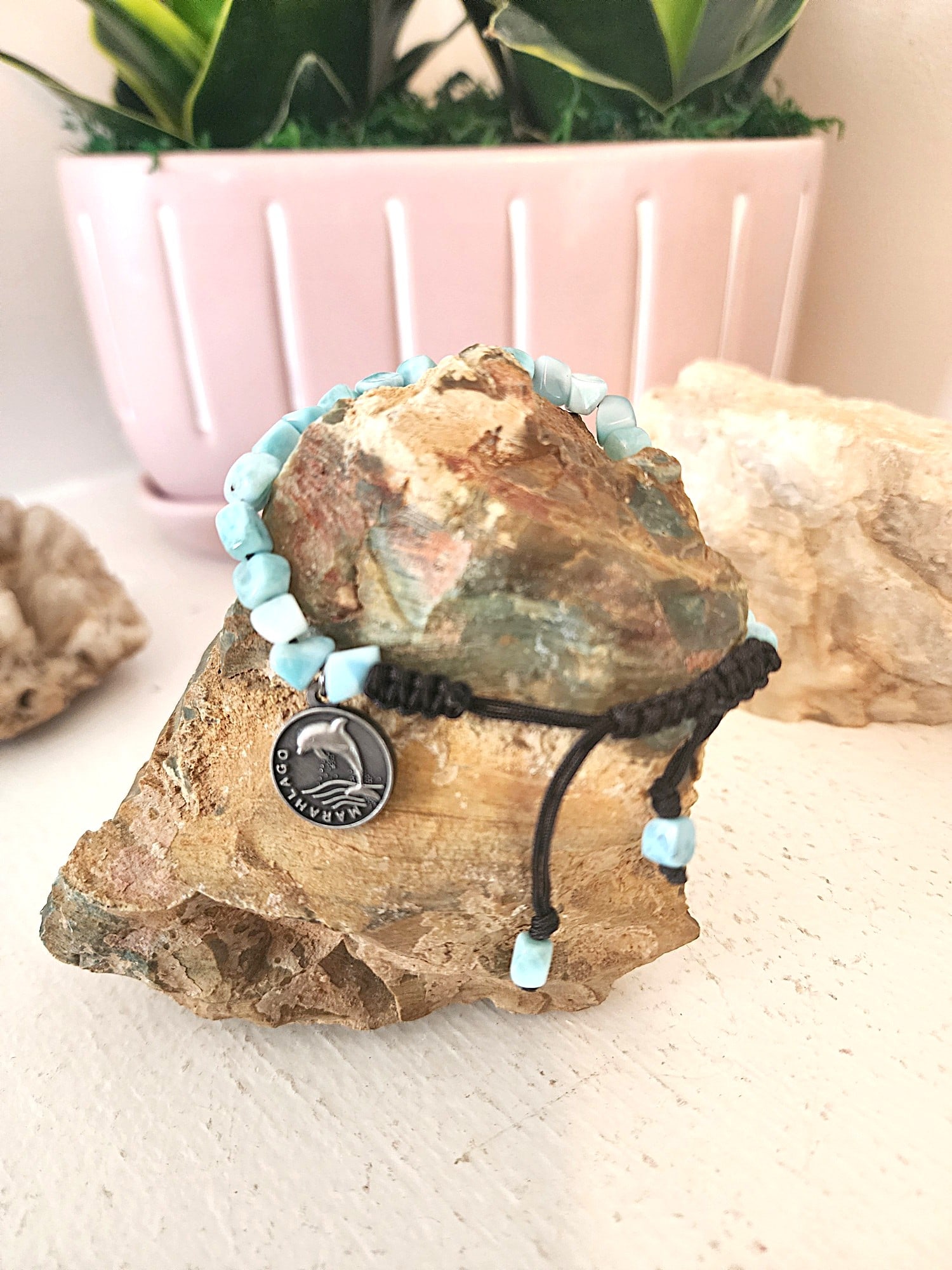 Larimar Beaded Bracelet by Marahlago - New w/ Dolphin Charm (1 of 3)