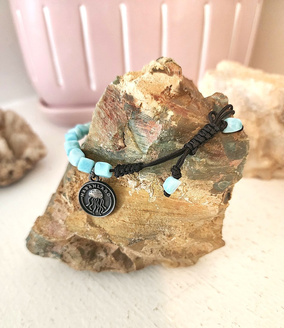 Larimar Beaded Bracelet by Marahlago - New with Jellyfish Charm (1 of 3)