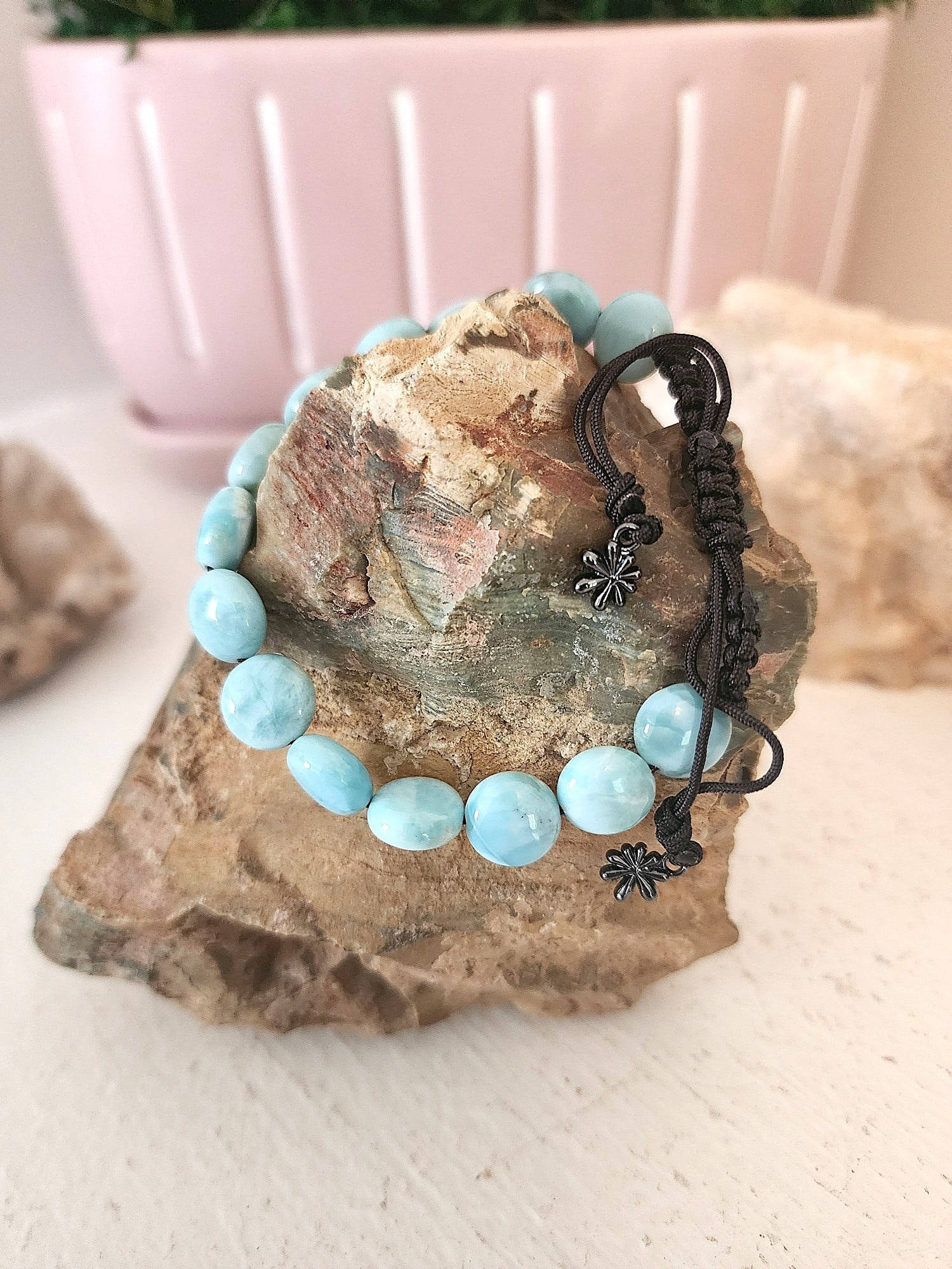 Larimar Beaded Bracelet by Marahlago - New with Round Stones (1 of 2)