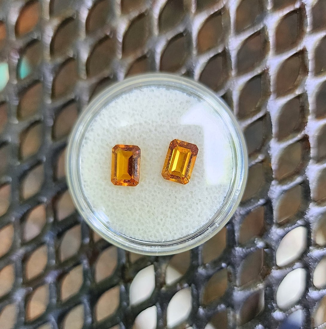 2 - 1 ct Citrine Emerald Cut Stones (1 of 1)