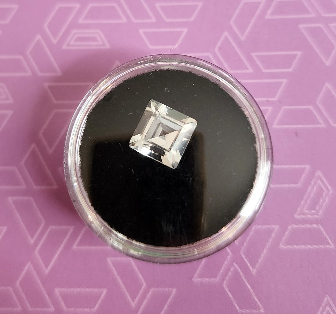 3 ctw Square Cut White Topaz - loose stone. (1 of 1)