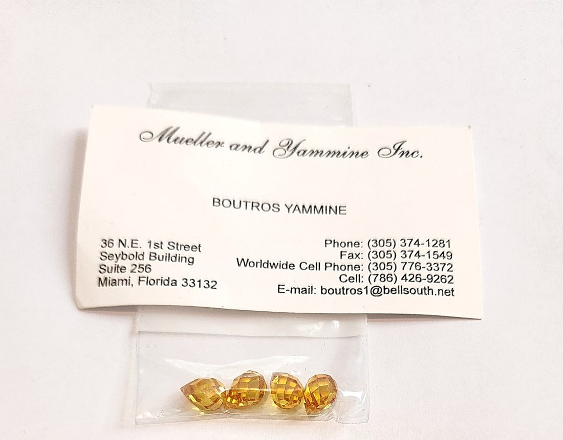 4 Citrine Briolette Beads - pre-drilled - Nice Cut!: These are very pretty, large Citrine Briolette Teardrops with nice angled cuts and very nice color. These gemstones are pre-drilled and ready for your jewelry project! From Mueller and Yammine Inc.