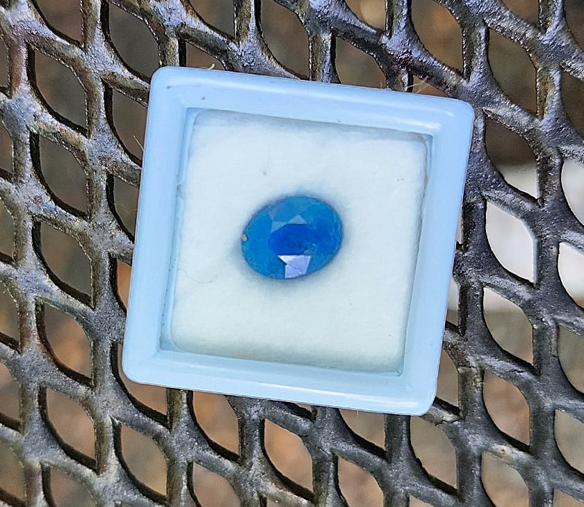 2.8 ct. Blue Madagascar Apatite Oval Gemstone: Really nice serene blue color to the stone. Nice cut. Ready for your ring setting!