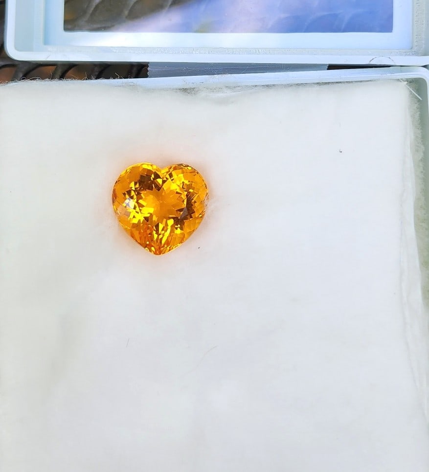 23.20 ct. Heart Cut Top Orange Citrine -Strong Orange Color here! (1 of 2)