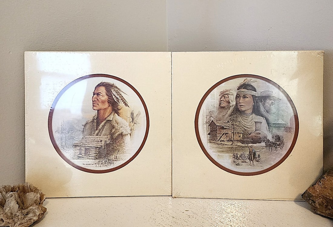 2 Lithograph Photos by Ben Hampton - 'Nancy Ward & Hiskyteehee - 5 Killers' - 1976/1981: These two pictures are still in their plastic wrap protection. They are matted. One is of Nancy Ward of the Cherokee Nation and Hiskyteehee - 5 Killers. Measures: 8 1/2" x 8 1/2". Tennessee artist Ben