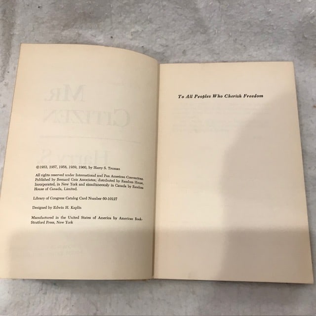 Mr Citizen Harry S Truman 1960 (1 of 1)