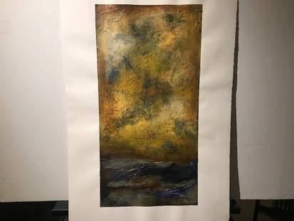 Pietro Adamo Original Acrylic Painting on Paper 18" x 36" Unframed: Pietro Adamo original Acrylic on Paper 18" x 36" Unframed. Heavy Paint