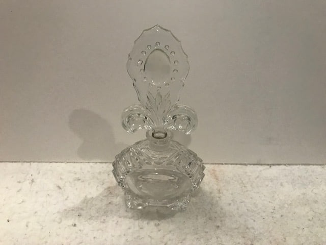 Crystal Perfume Bottle with Ornate Stopper (1 of 3)