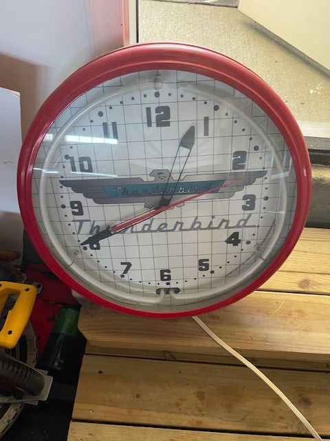 Ford Thunderbird Neon Clock - Works (1 of 2)