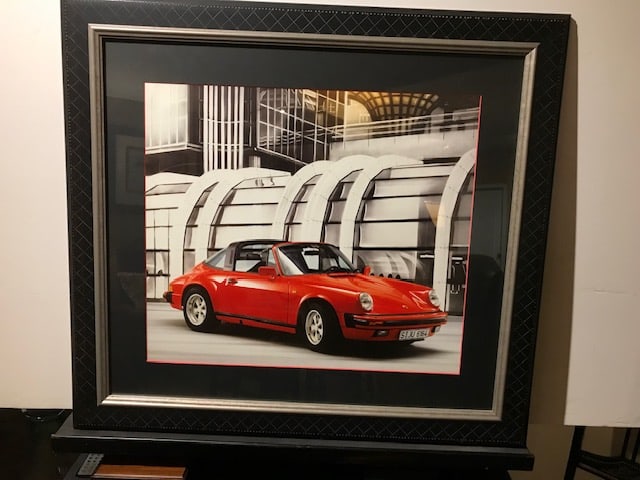 Custom Framed Porsche Porsche Red Targa 34" x 31" (1 of 2)