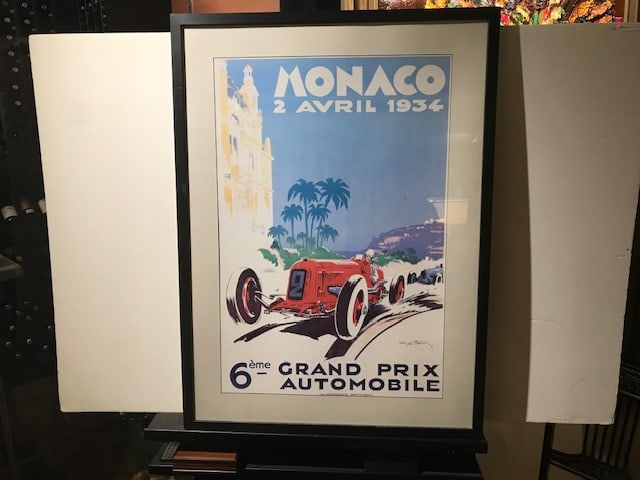 Museum Framed Vintage Racing Poster Monaco Avril 54 31" x 41" (1 of 2)