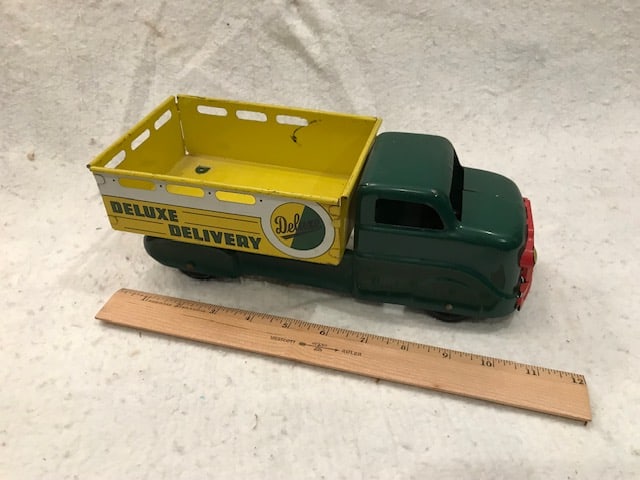 Marx Deluxe Delivery Truck Green/yellow (1 of 3)