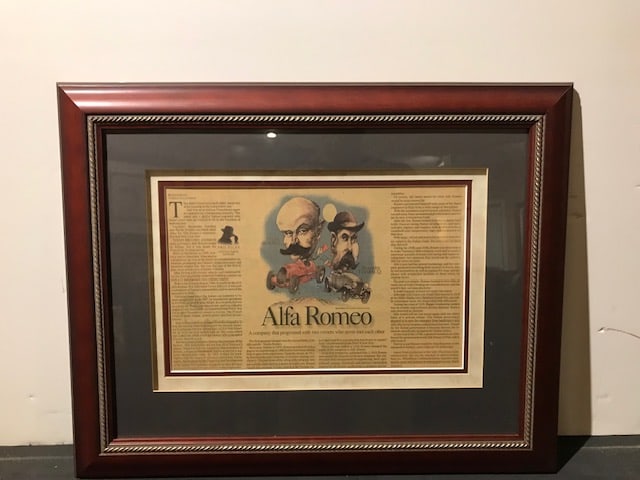 Custom Framed Alfa Romeo Article 22" x 18" (1 of 2)