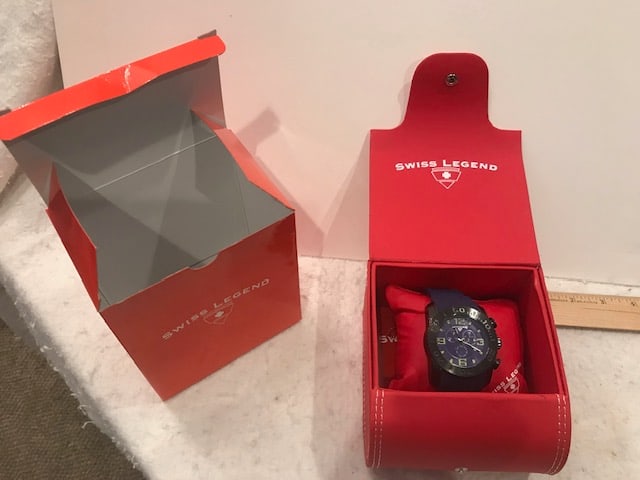 Collector Watch Swiss Legend Rubber Band Purple: Collector Watch Swiss Legend Rubber Band Purple. Size: 5"w x 5"d x5"h