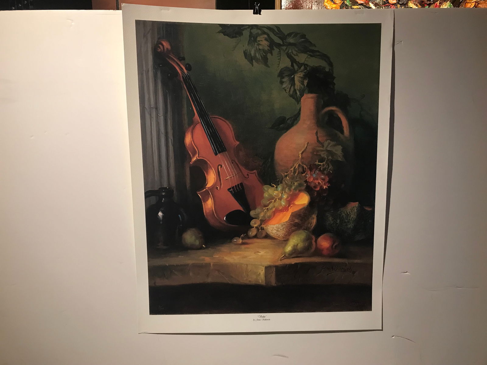 James Sulkowski “Violin” Limited Edition Giclee on Paper 2/395 24 x 30: James Sulkowski Violin Limited Edition Print No Reserve