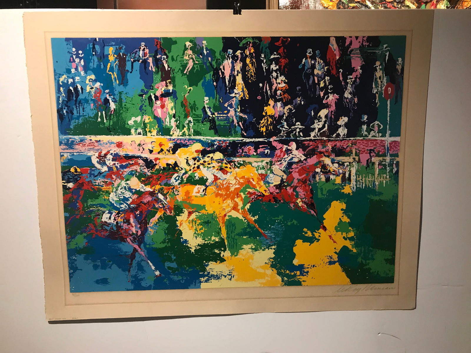 Leroy Neiman Ascot Finish 1974 Limited Edition 75/300 signed 36 x 28: Leroy Neiman Ascot Finish 1974 Limited Edition no Reserve