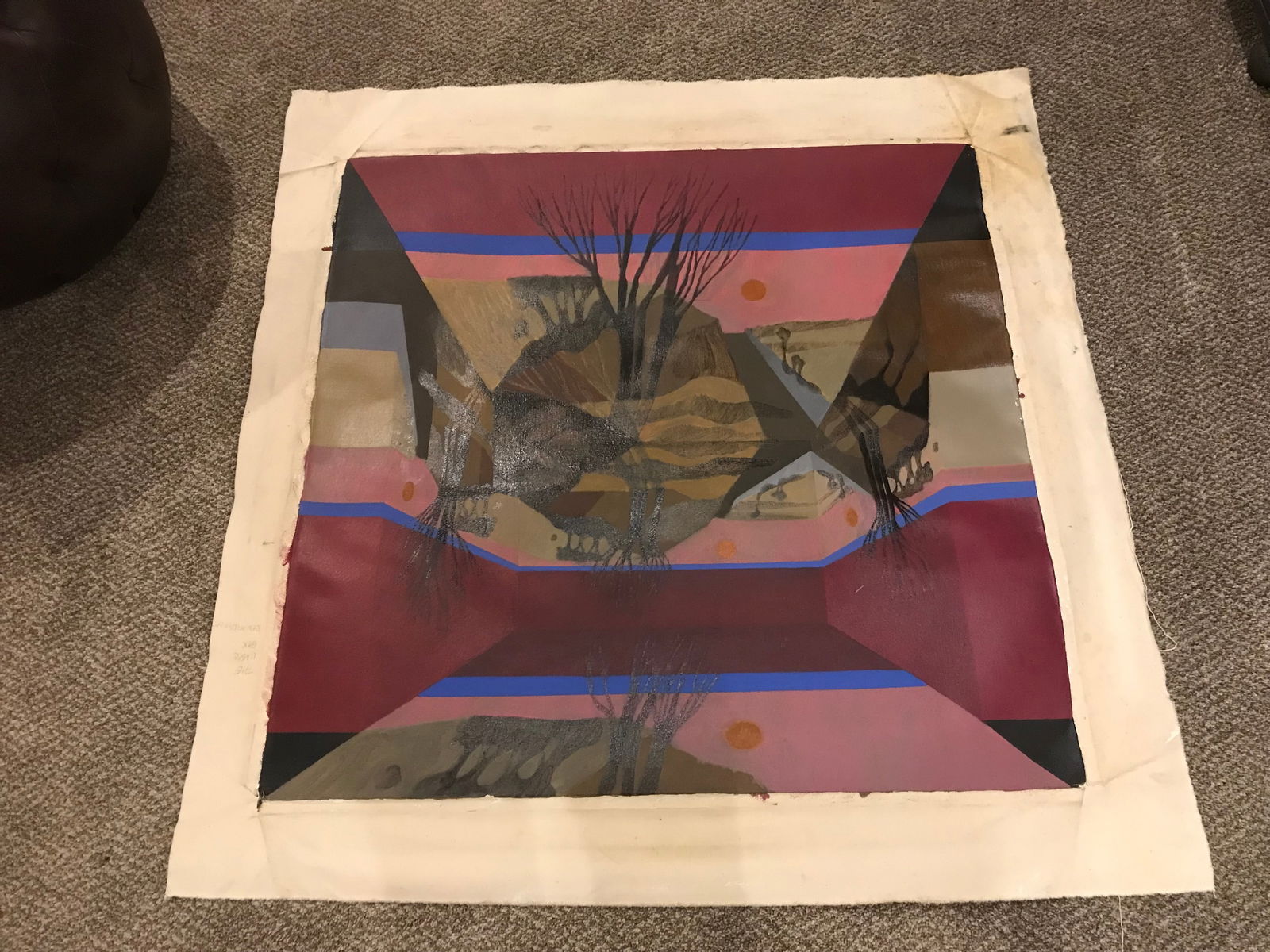 Original Oil Painting. Mid Century Contemporary 48 x 48 (1 of 2)